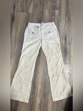 Vintage Boot Cut Cargo Pants in Cream